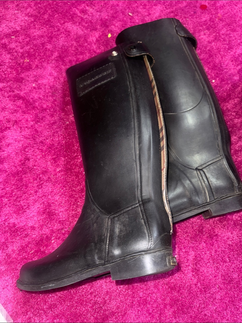 Burberry Bla l Tall Leather Riding Boots